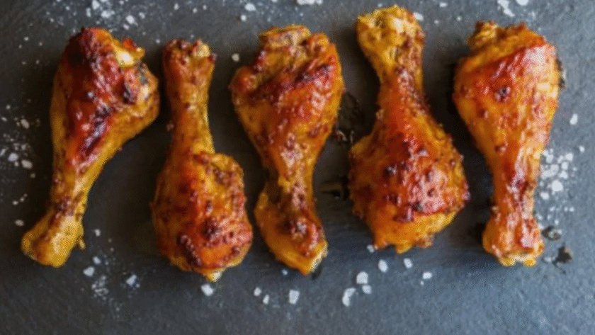 piernas de pollo rostizados