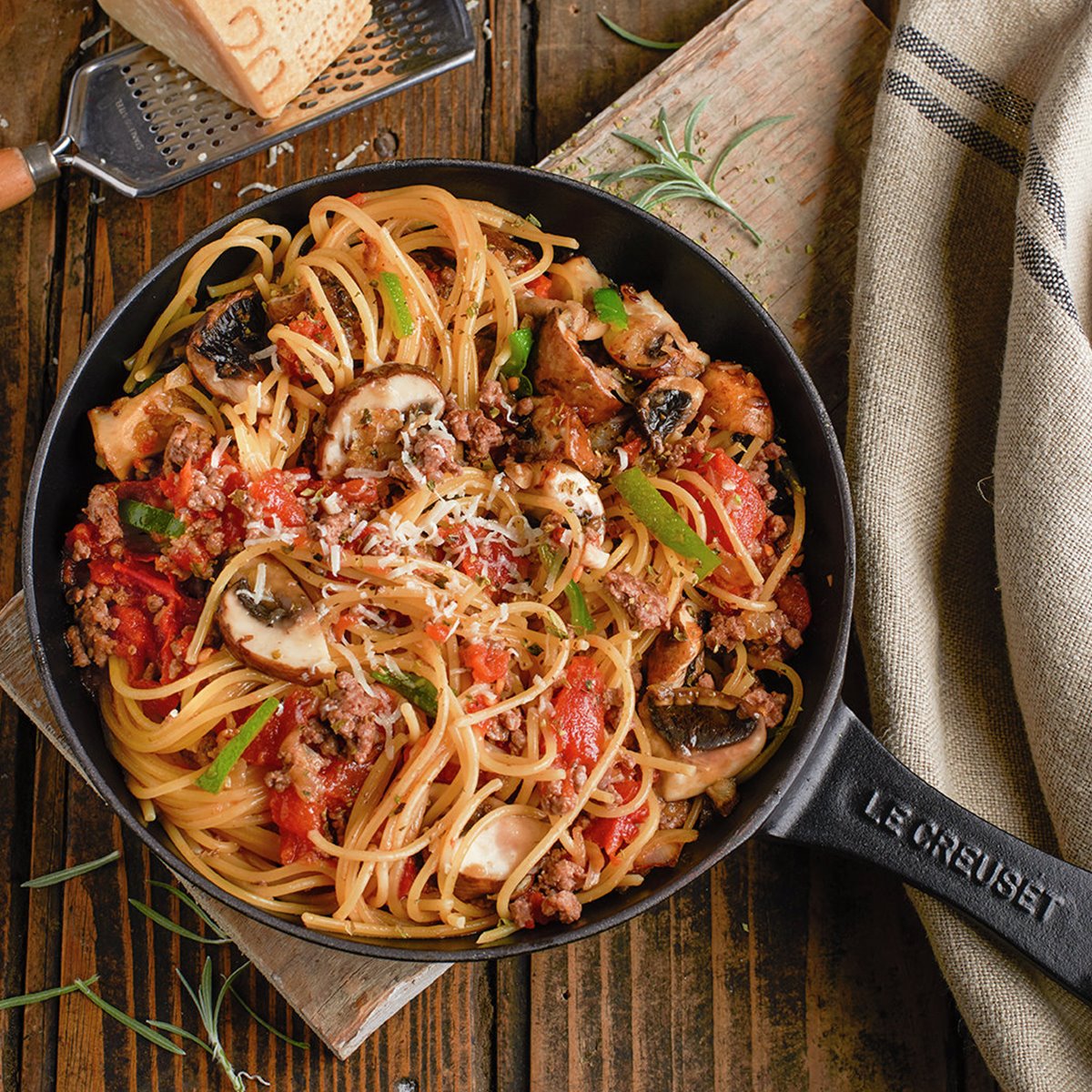 Pasta con carne
